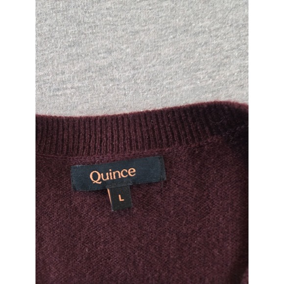 Quince Mongolian Cashmere Tee Womens Size Large Burgundy Sweater Quiet Luxury - Picture 4 of 8